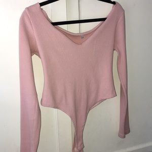 Pink high waisted body suit